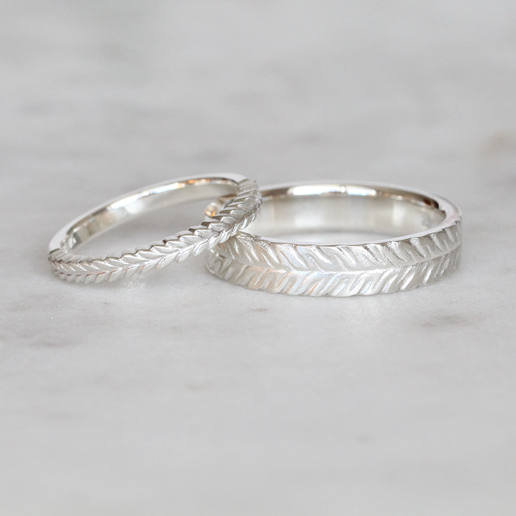 silver fern wedding bands