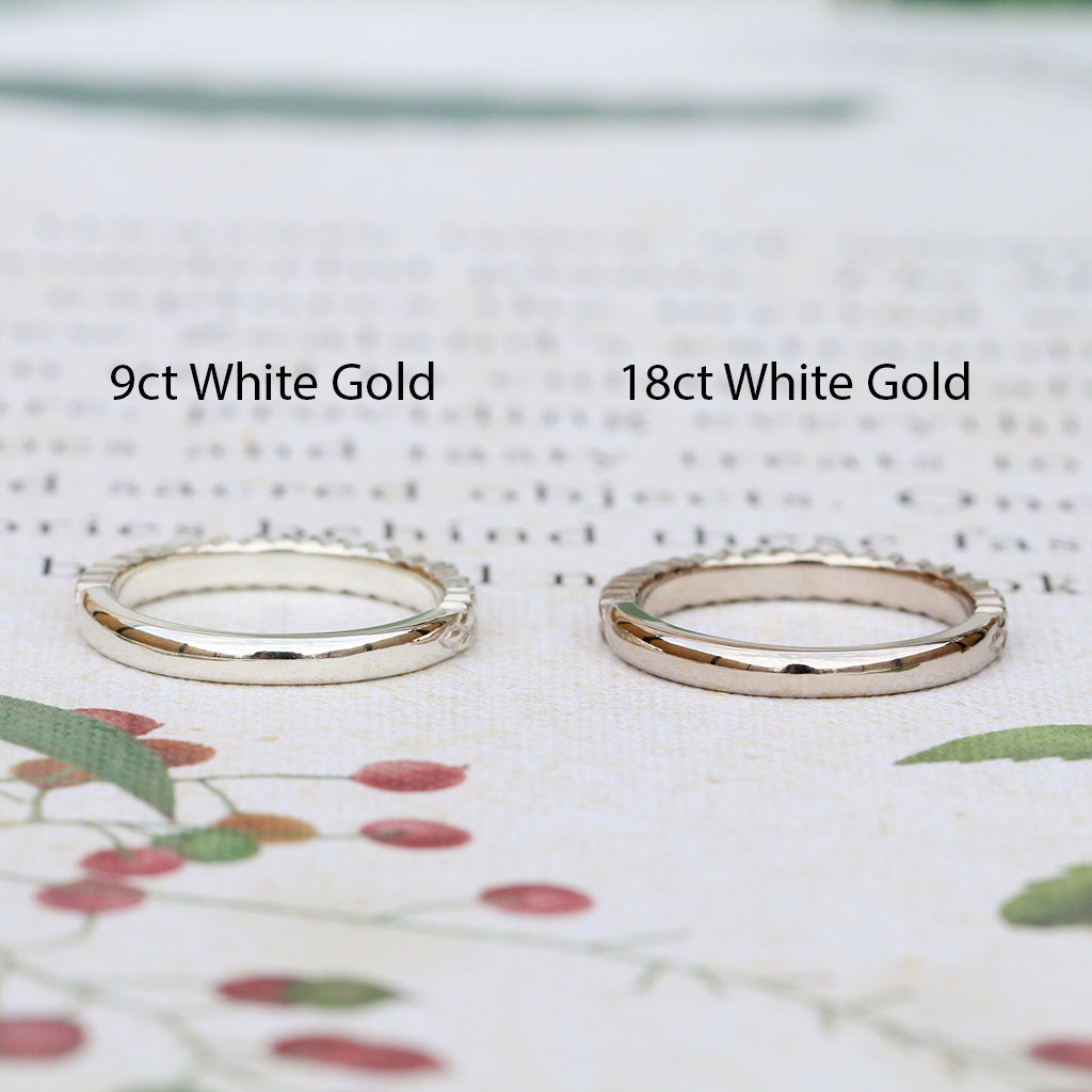 White gold rings colour comparison