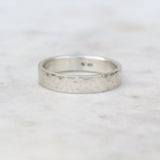 Square wide hammered ring