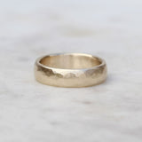 5mm wide gold hammered ring