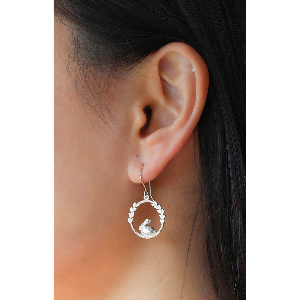 rabbit earrings silver