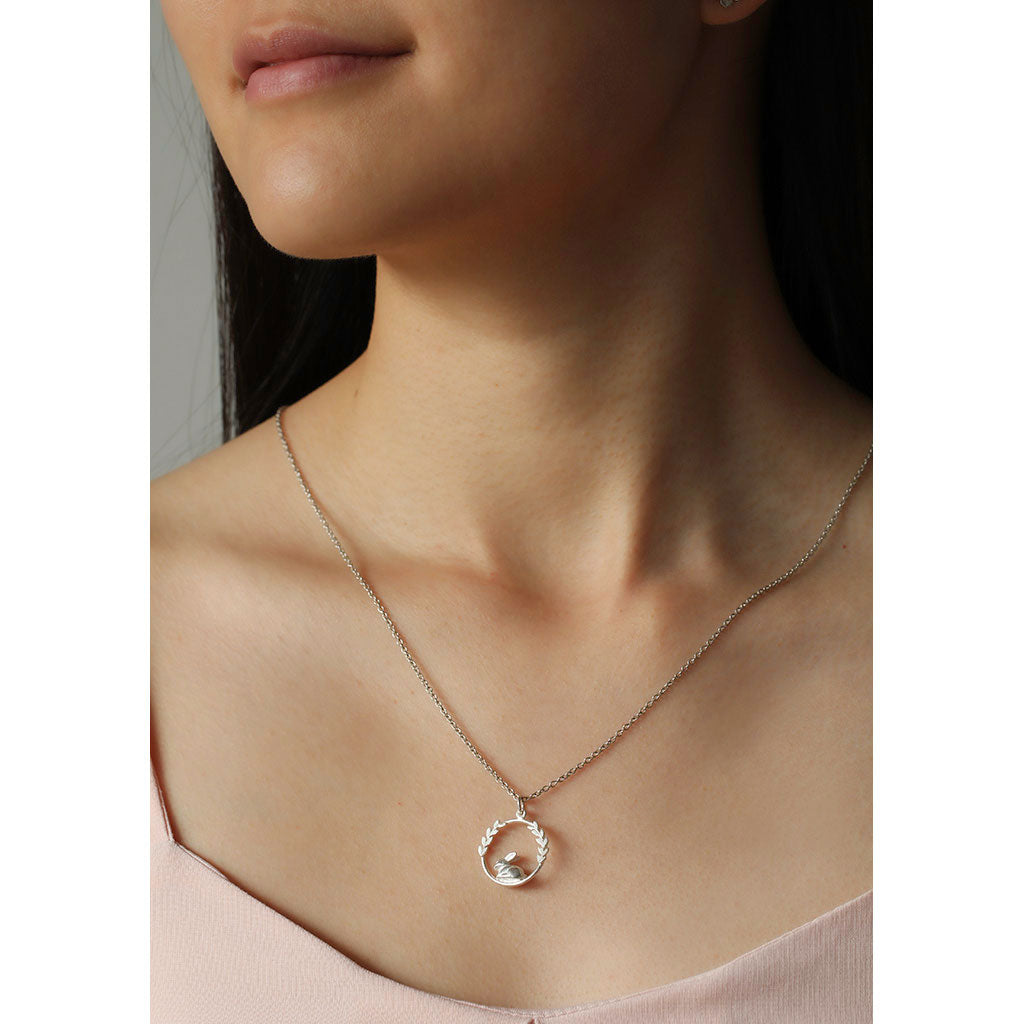 rabbit necklace silver