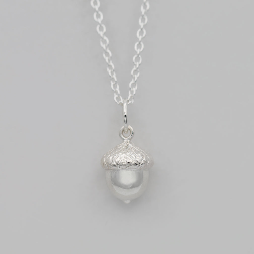 acorn necklace silver
