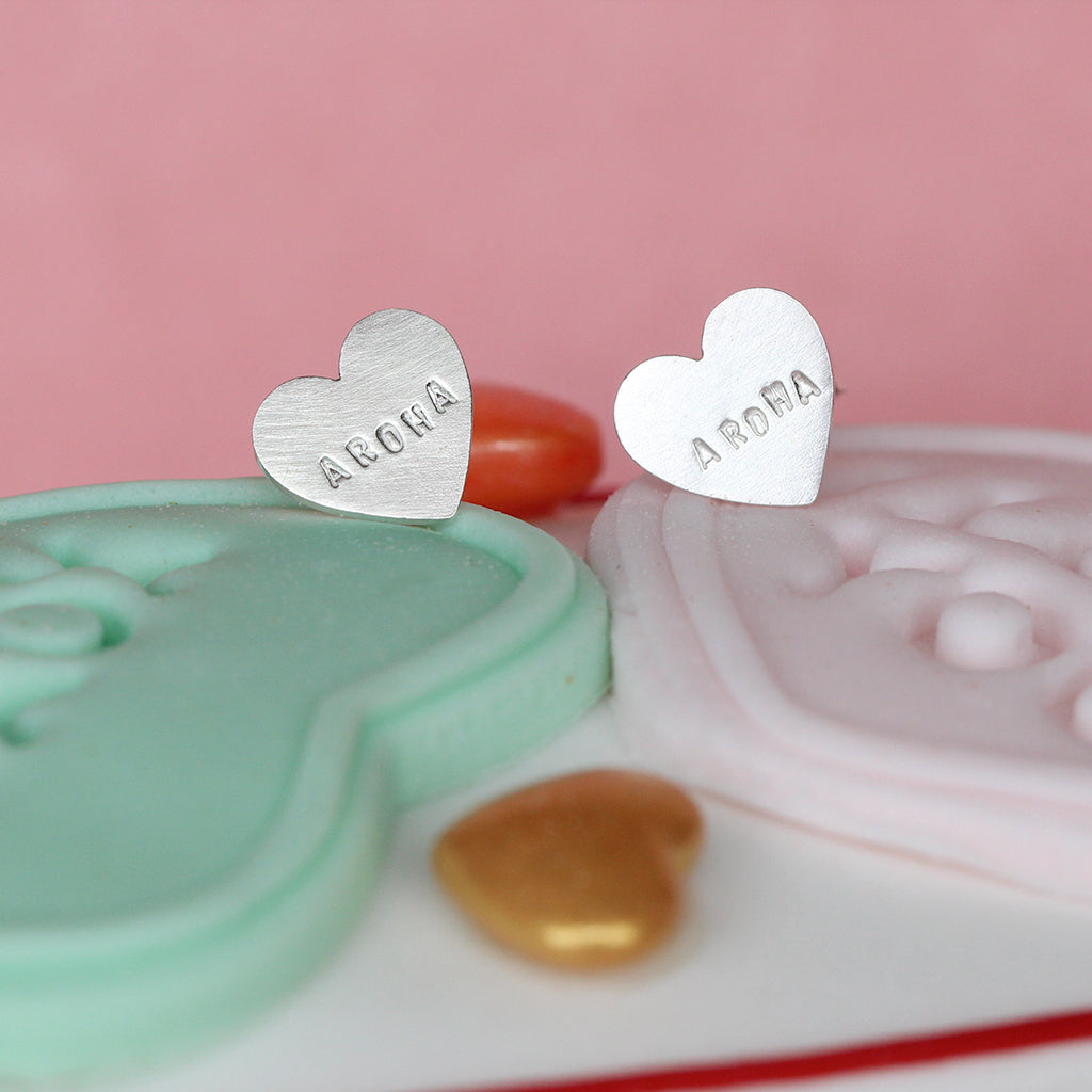 aroha heart earrings