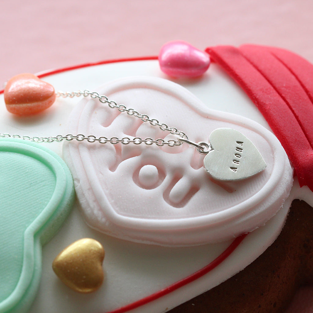 aroha heart necklace silver