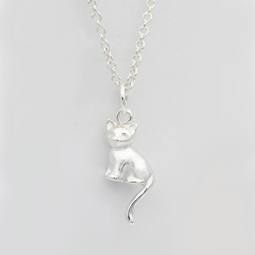 cat necklace silver