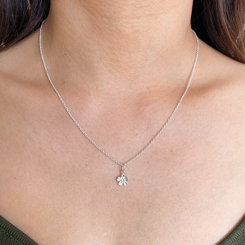 cherry blossom necklace sterling silver