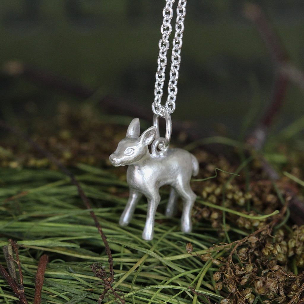 deer necklace sterling silver