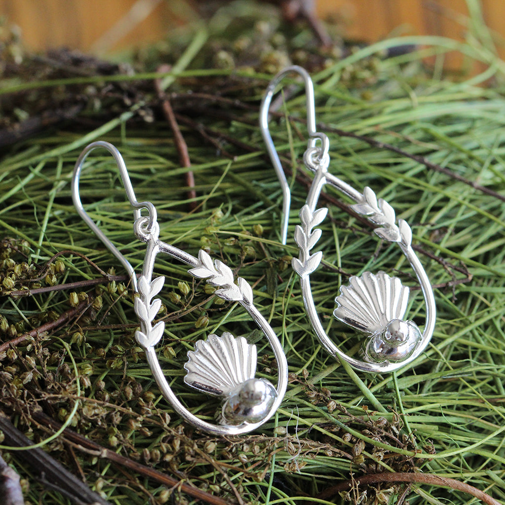 fantail earrings silver