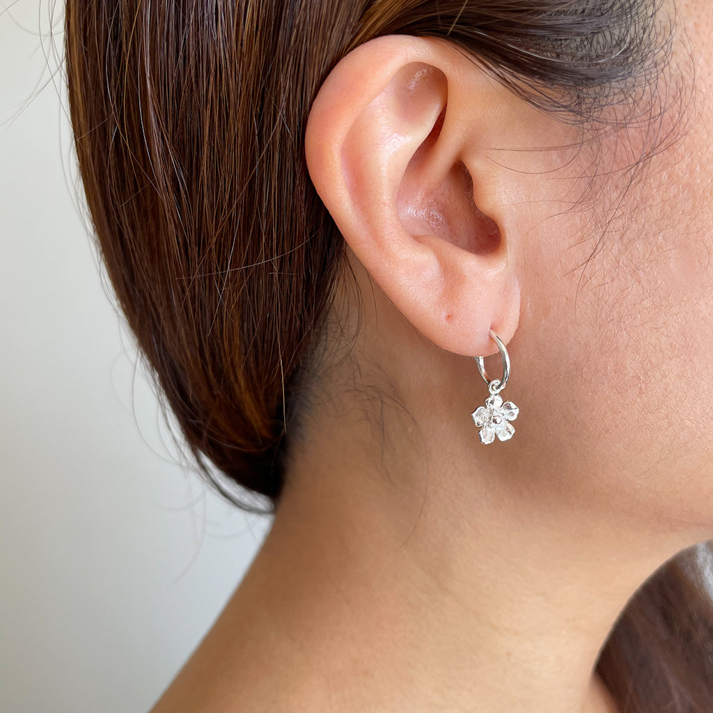 forget me not hoop earrings