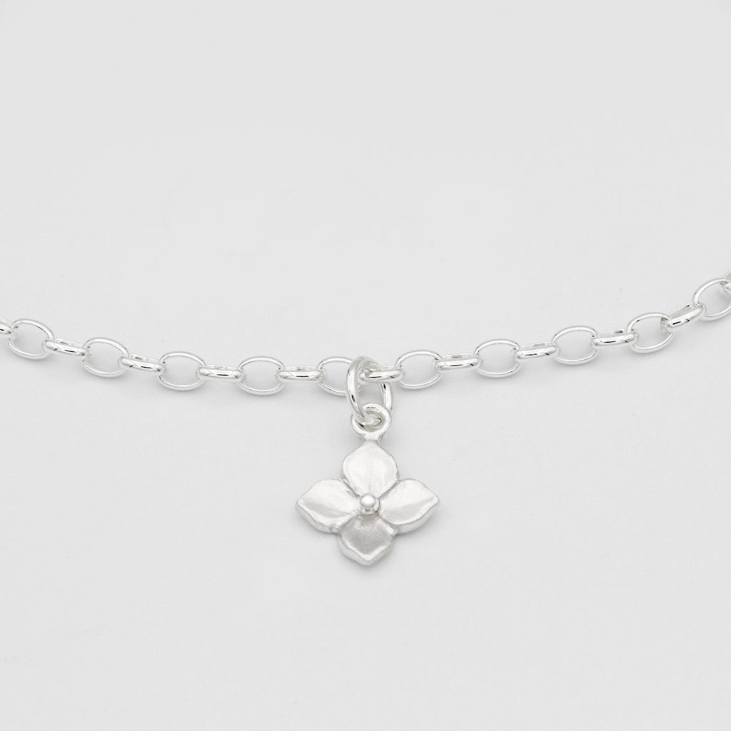 hydrangea flower bracelet sterling silver