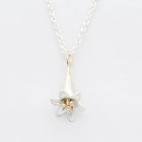 lily necklace in gold and silver