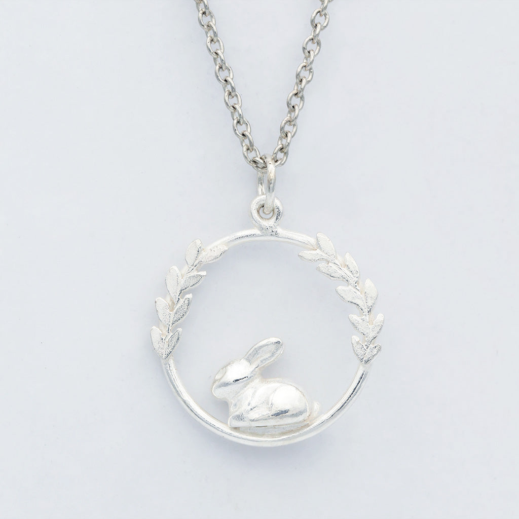 silver rabbit necklace