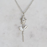 rose necklace in sterling silver