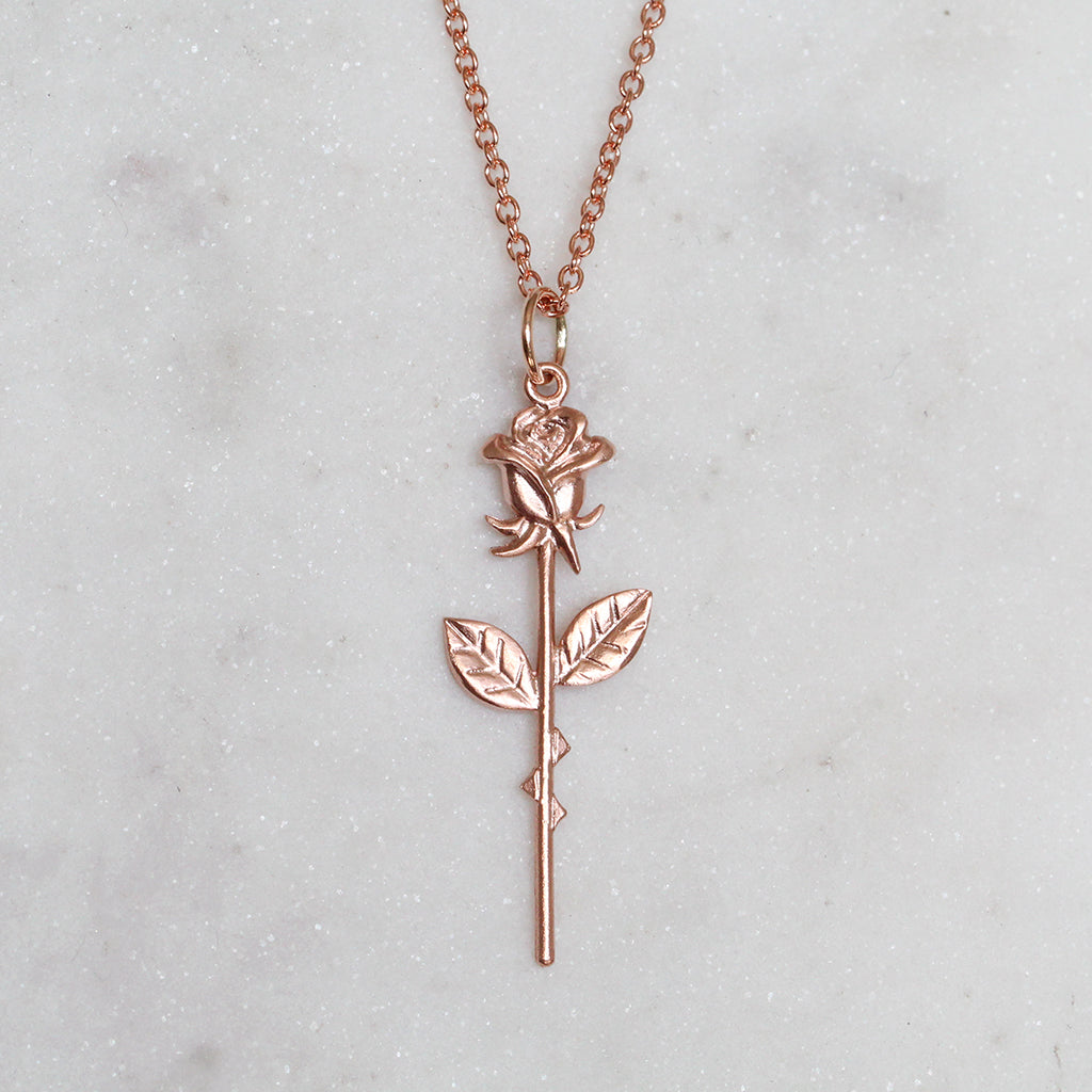rose necklace rose gold