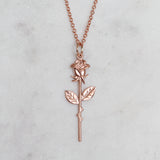 rose necklace rose gold