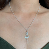 rose necklace sterling silver