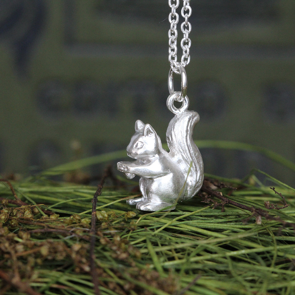 squirrel necklace sterling silver