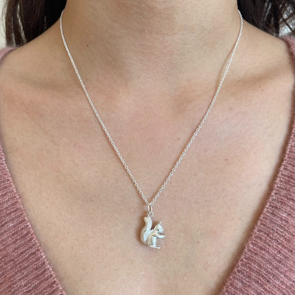 silver squirrel pendant