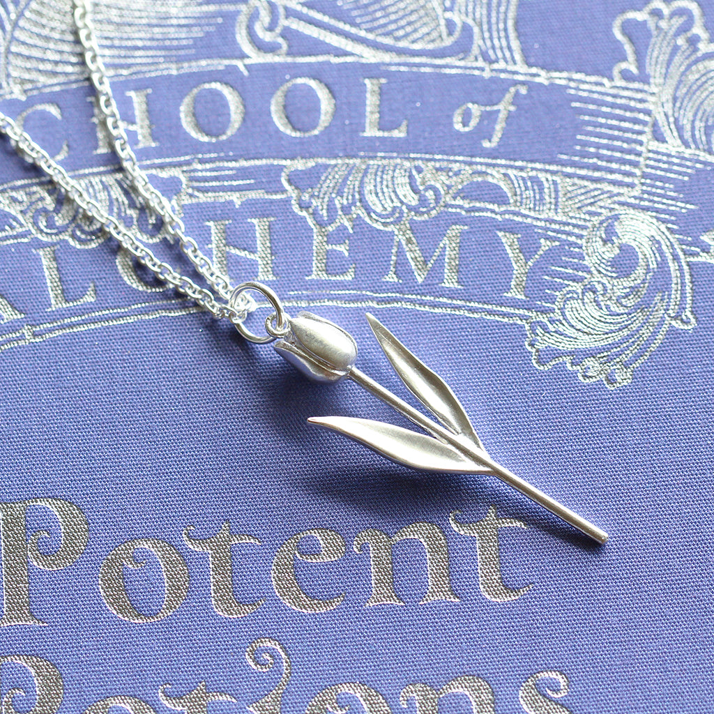 silver tulip necklace