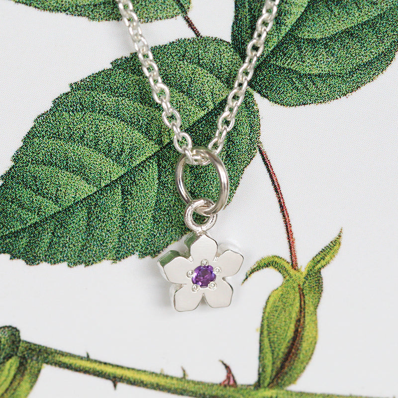 February birthstone flower necklace