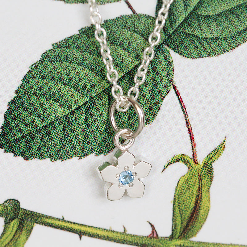 March birthstone flower necklace