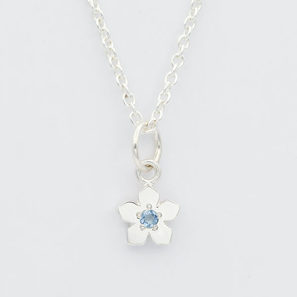 March aquamarine birthstone necklace
