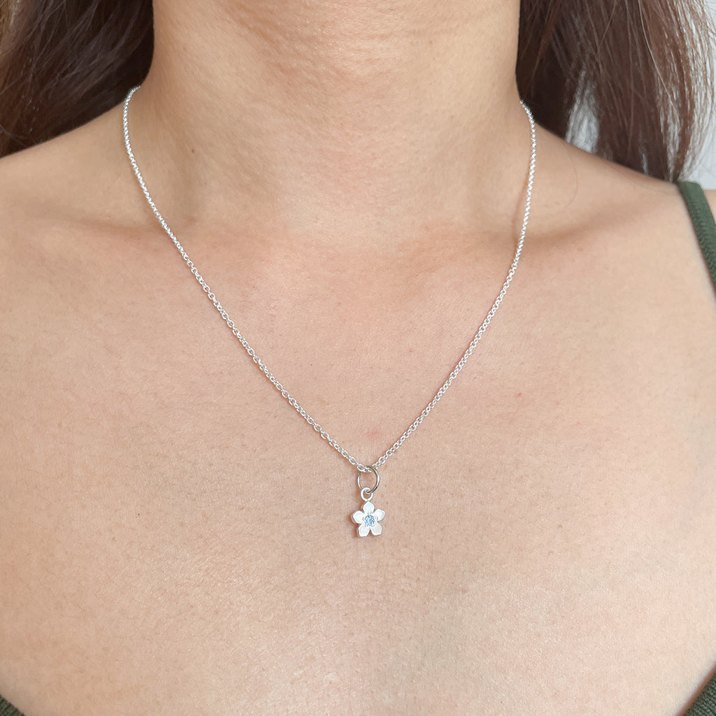 aquamarine flower necklace