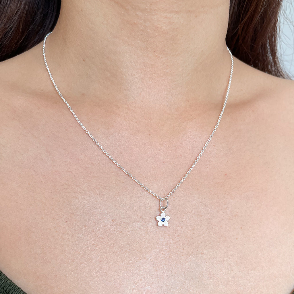 sapphire flower necklace