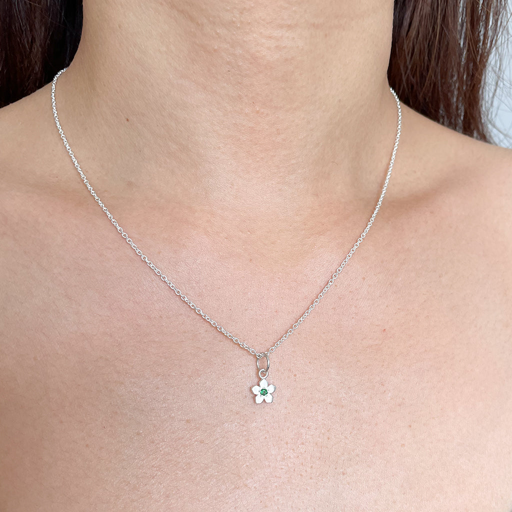 October birthstone flower necklace