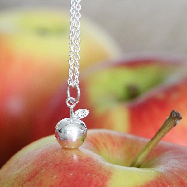 apple necklace sterling silver