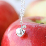 silver apple necklace