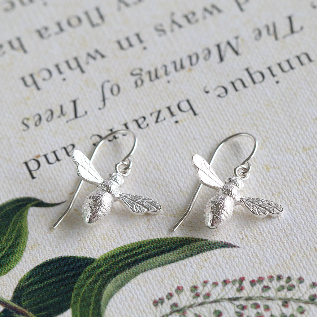 bee earrings sterling silver
