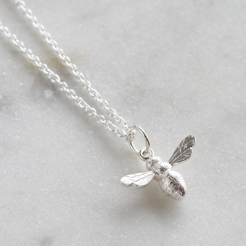 bee necklace silver