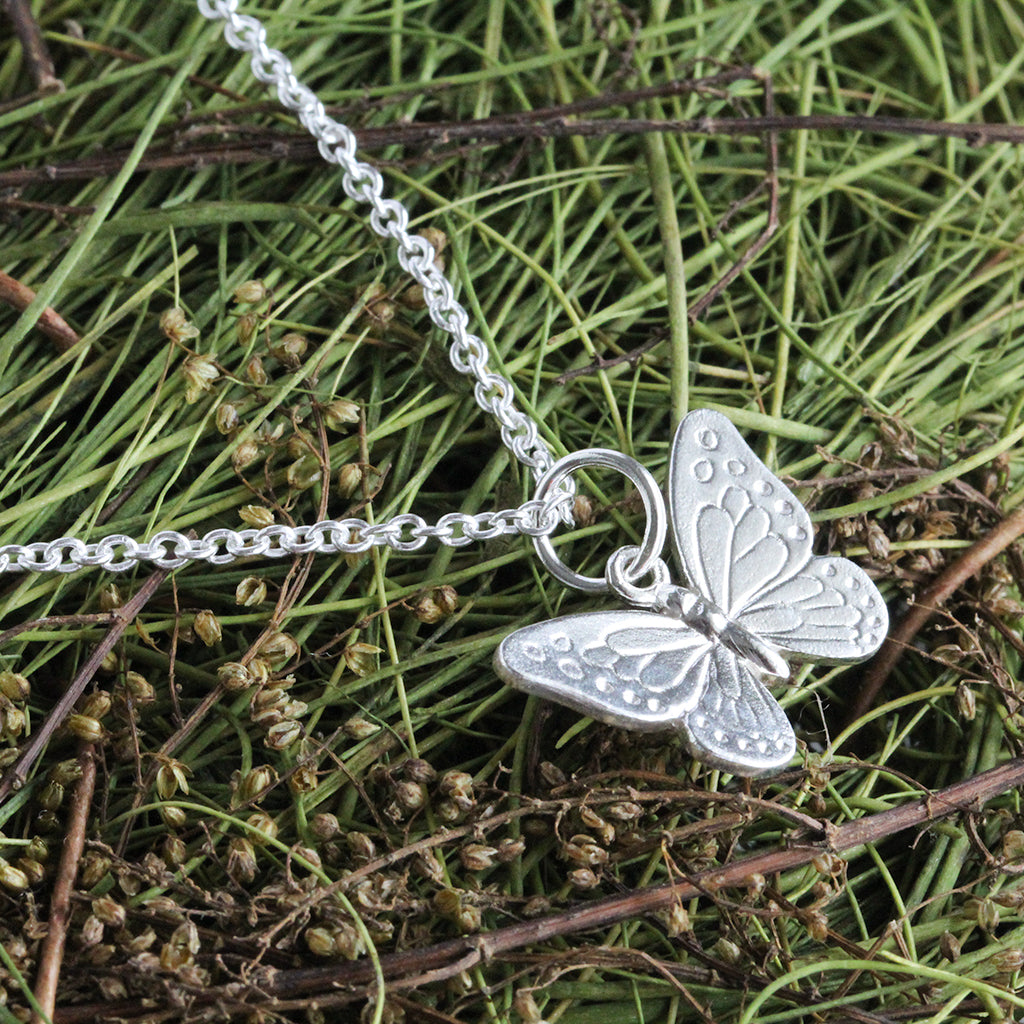 butterfly necklace silver