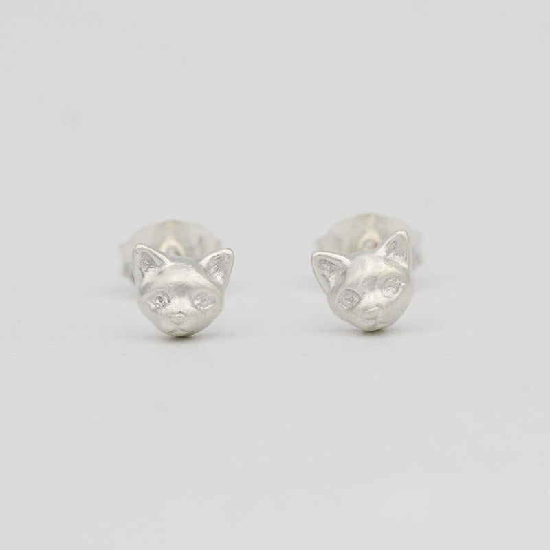 cat earrings sterling silver