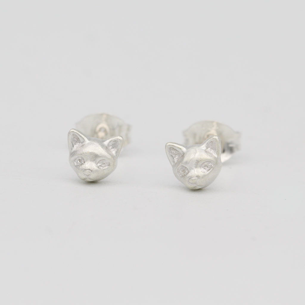 cat earrings sterling silver