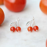 cherry earrings carnelian