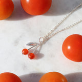 cherry necklace sterling silver