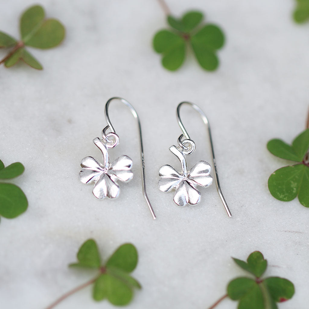 Sterling silver clover earrings