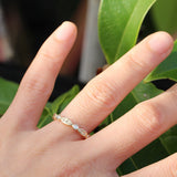 Gold diamond leaf ring