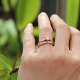 Silver fern bridal rings