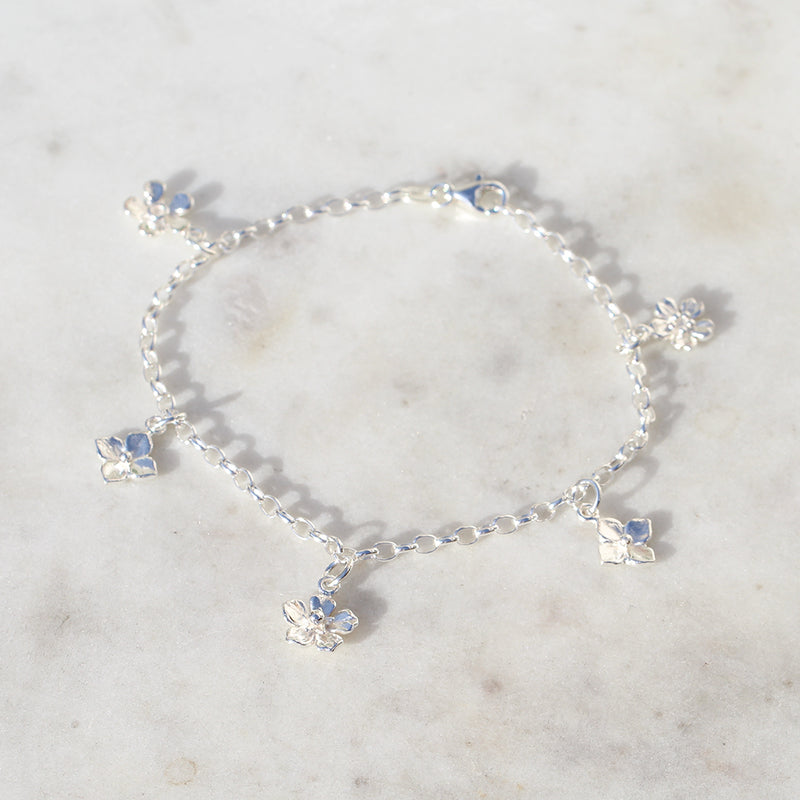 flower garden bracelet sterling silver