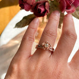 forget me not flower engagement ring rose gold