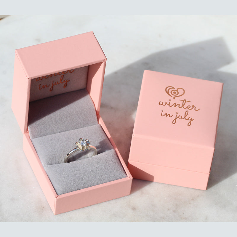 forget me not flower engagement ring