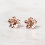 forget me not flower earrings rose gold