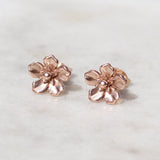 rose gold forget me not earrings