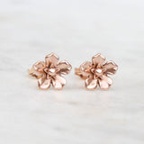 Forget me not earrings in rose gold