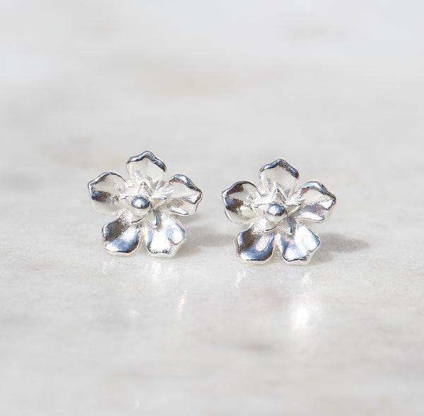 forget me not earrings in sterling silver