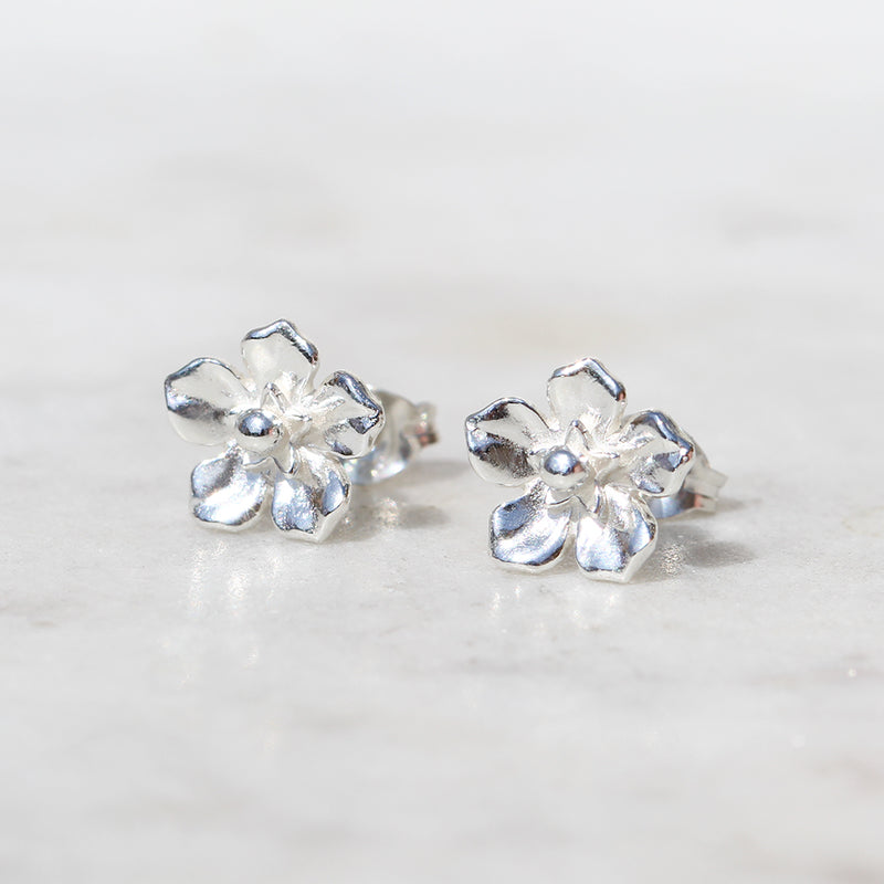 forget me not flower earrings silver